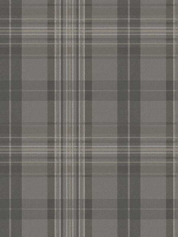 Austin Plaid wallpaper in charcoal color - pattern number 3123-330215 - by Chesapeake in the Homestead collection