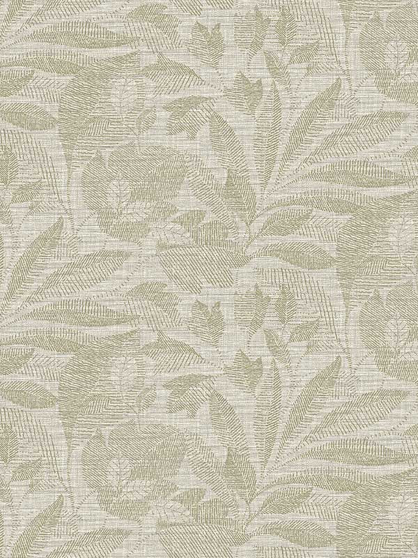 Lei Etched Leaves fabric in neutral color - pattern number 2971-86150 - by A Street Prints in the Dimensions collection