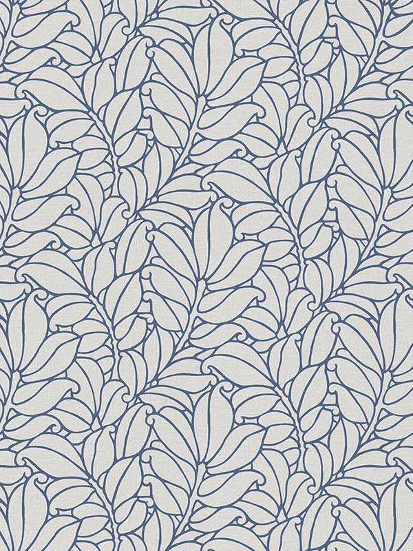Coraline Leaf wallpaper in blue color - pattern number 2971-86323 - by A Street Prints in the Dimensions collection