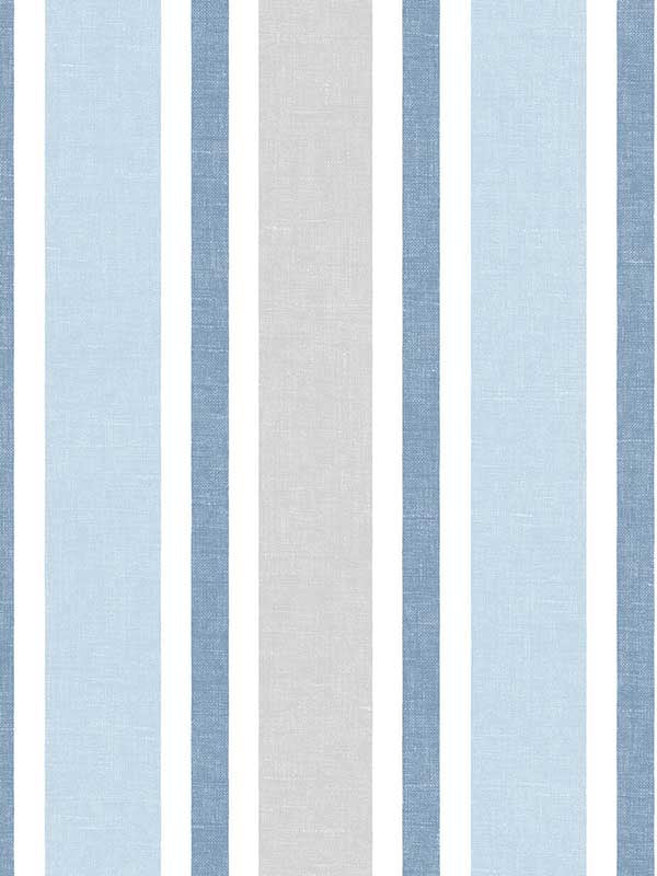 Linen Cut Stripe Peel and Stick wallpaper in bluebird and carrara color - pattern number NW37002 - by NextWall in the Peel and Stick Wallpaper by Nextwall collection