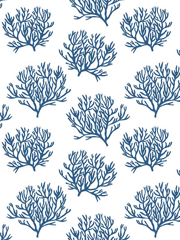 Coastal Coral Reef Peel and Stick fabric in marine blue color - pattern number NW38002 - by NextWall in the Peel and Stick Wallpaper by Nextwall collection