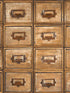 Library Card Catalog Peel and Stick wallpaper in tawny color - pattern number NW35505 - by NextWall in the Peel and Stick Wallpaper by Nextwall collection