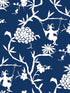 Chinoiserie Silhouette Peel and Stick fabric in navy blue color - pattern number NW36602 - by NextWall in the Peel and Stick Wallpaper by Nextwall collection