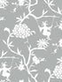Chinoiserie Silhouette Peel and Stick fabric in metallic silver color - pattern number NW36608 - by NextWall in the Peel and Stick Wallpaper by Nextwall collection