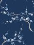 Cherry Blossom Floral Peel and Stick fabric in navy and blue jay color - pattern number NW38312 - by NextWall in the Peel and Stick Wallpaper by Nextwall collection