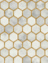 Inlay Hexagon Peel and Stick wallpaper in alaska grey and metallic gold color - pattern number NW38605 - by NextWall in the Peel and Stick Wallpaper by Nextwall collection