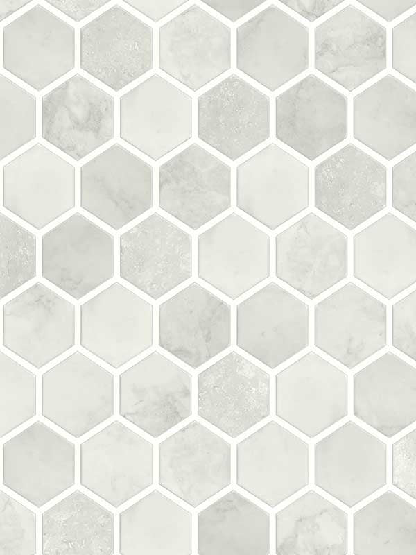 Inlay Hexagon Peel and Stick wallpaper in cream neutral color - pattern number NW38606 - by NextWall in the Peel and Stick Wallpaper by Nextwall collection