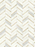Chevron Marble Tile Peel and Stick wallpaper in metallic gold and pearl gray color - pattern number NW39205 - by NextWall in the Peel and Stick Wallpaper by Nextwall collection