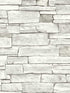 Stacked Stone Peel and Stick wallpaper in arctic grey color - pattern number NW40200 - by NextWall in the Peel and Stick Wallpaper by Nextwall collection