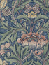 Acanthus Floral Peel and Stick fabric in denim blue and salmon color - pattern number NW41502 - by NextWall in the Peel and Stick Wallpaper by Nextwall collection