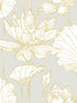 Lotus Floral Peel and Stick wallpaper in metallic gold and gray color - pattern number NW33118 - by NextWall in the Peel and Stick Wallpaper by Nextwall collection