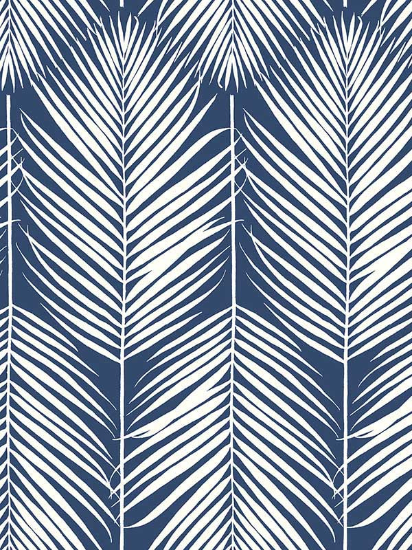 Palm Silhouette Peel and Stick wallpaper in coastal blue color - pattern number NW39802 - by NextWall in the Peel and Stick Wallpaper by Nextwall collection