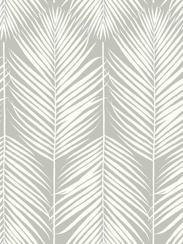 Palm Silhouette Peel and Stick wallpaper in harbor gray color - pattern number NW39808 - by NextWall in the Peel and Stick Wallpaper by Nextwall collection