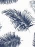 Tossed Palm Peel and Stick fabric in white and navy color - pattern number LN20312 - by NextWall in the Peel and Stick Wallpaper by Lillian August Luxe Haven collection