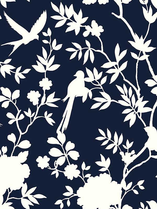 Mono Toile Peel and Stick wallpaper in midnight blue color - pattern number LN20522 - by NextWall in the Peel and Stick Wallpaper by Lillian August Luxe Haven collection