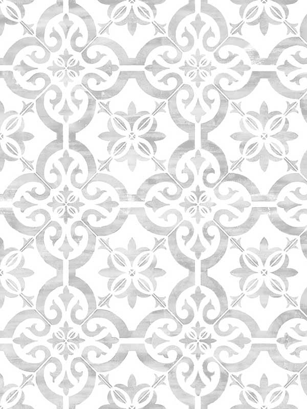 Porto Tile Peel and Stick wallpaper in harbor mist color - pattern number LN21205 - by NextWall in the Peel and Stick Wallpaper by Lillian August Luxe Haven collection