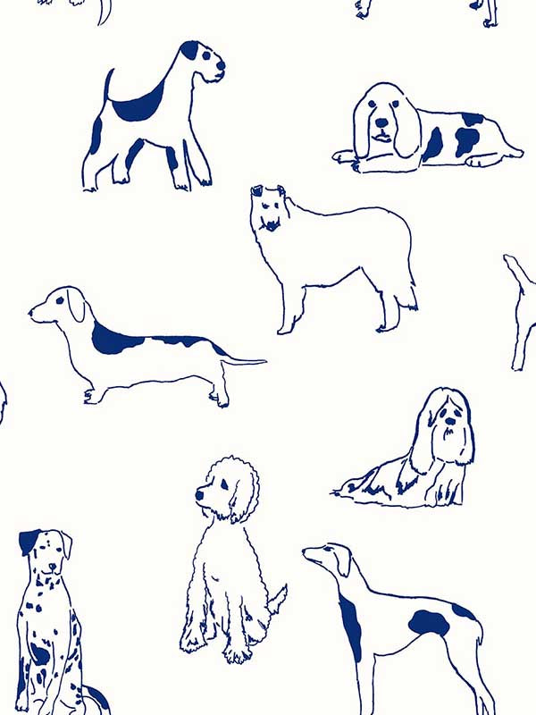 Best in Show Peel and Stick fabric in indigo color - pattern number SG10402 - by NextWall in the Peel and Stick Wallpaper by Stacy Garcia Sojourn Collection collection