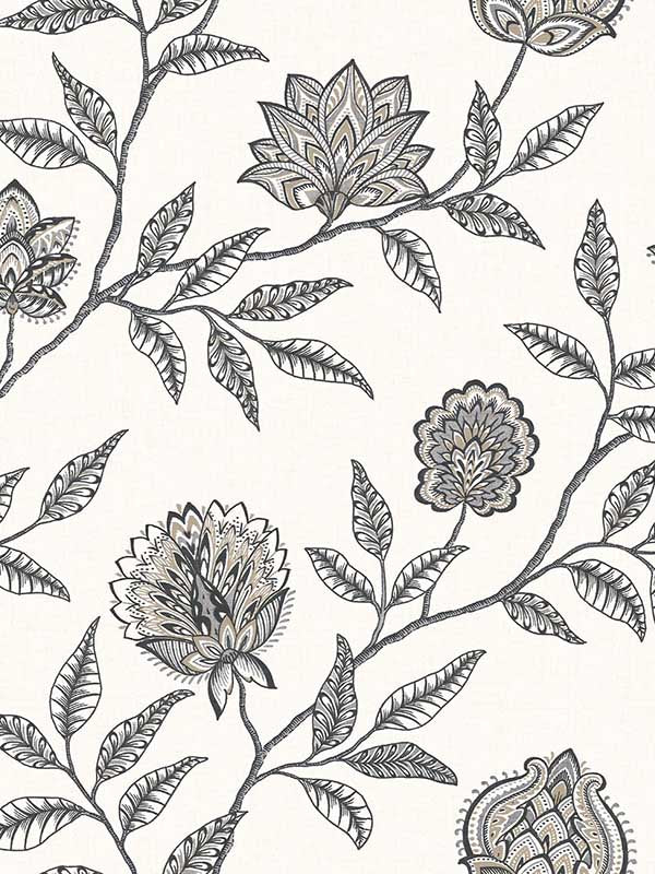 Jaclyn Peel and Stick wallpaper in charcoal and sandstone color - pattern number SG11000 - by NextWall in the Peel and Stick Wallpaper by Stacy Garcia Sojourn Collection collection