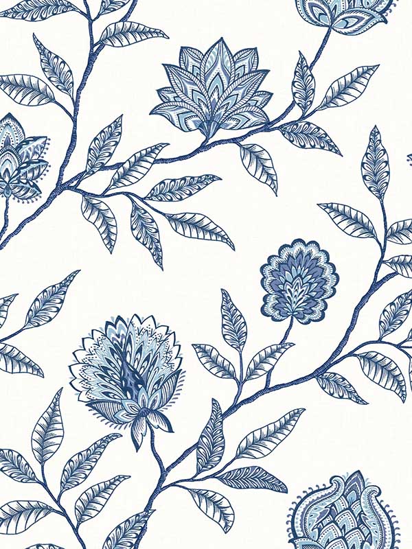 Jaclyn Peel and Stick wallpaper in blue lagoon color - pattern number SG11002 - by NextWall in the Peel and Stick Wallpaper by Stacy Garcia Sojourn Collection collection