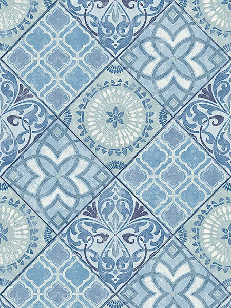 Tile fabric in nautica color - pattern number TP80302 - by Pelican Prints in the Maui Maui collection