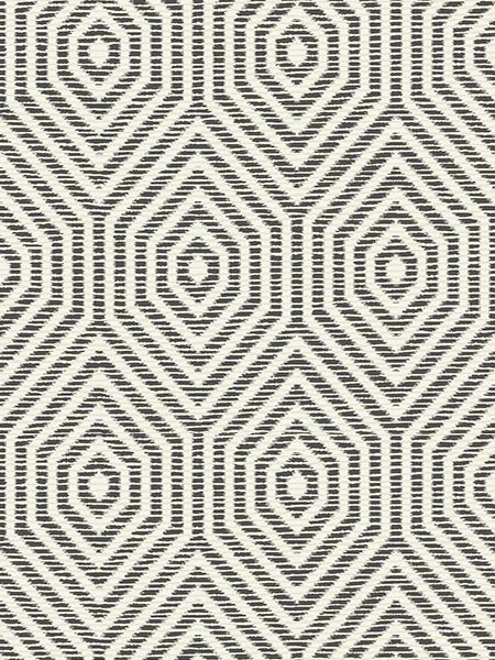 Hexagon Geometric fabric in salt and pepper color - pattern number TP80508 - by Pelican Prints in the Maui Maui collection