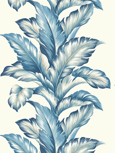 Big Leaf wallpaper in blue knoll color - pattern number TP81202 - by Pelican Prints in the Maui Maui collection