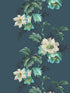 Flower Stripe wallpaper in deep teal color - pattern number TP81604 - by Pelican Prints in the Maui Maui collection