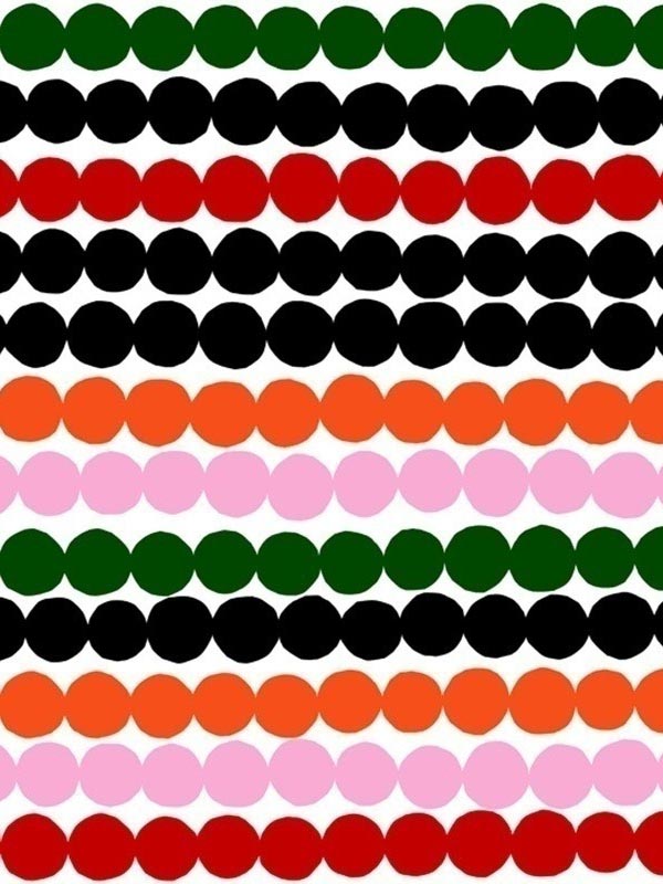 Rasymatto fabric in scarlet bubblegum and ebony color - pattern number 23321X - by Wallquest in the Marimekko Wallcoverings Vol 5 collection