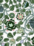 Pieni Tiara fabric in emerald jade and light blue color - pattern number 23332X - by Wallquest in the Marimekko Wallcoverings Vol 5 collection