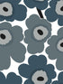 Unikko fabric in steel blue and gray color - pattern number 23353X - by Wallquest in the Marimekko Wallcoverings Vol 5 collection