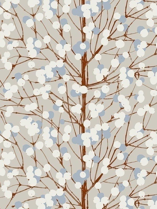 Lumimarja wallpaper in taupe and cornflower color - pattern number 23375X - by Wallquest in the Marimekko Wallcoverings Vol 5 collection