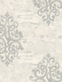 Eastern Garden Monotone with Damask fabric in white off white color - pattern number AF41108 - by Pelican Prints in the Sumi Collection collection