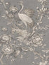 Crane Toile wallpaper in silver pewter color - pattern number AF41308 - by Pelican Prints in the Sumi Collection collection