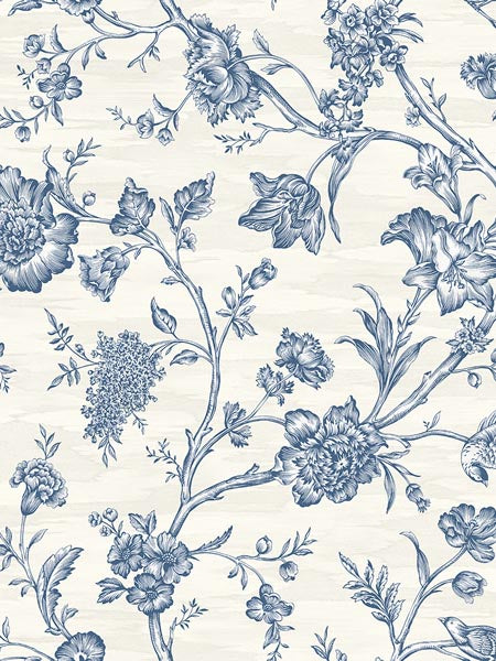 Toile Trail wallpaper in blue color - pattern number AF41502 - by Pelican Prints in the Sumi Collection collection