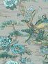 Bird Trail wallpaper in blue green color - pattern number AF41704 - by Pelican Prints in the Sumi Collection collection