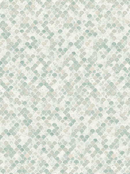 Contemporary Fish Scale wallpaper in green color - pattern number AF42004 - by Pelican Prints in the Sumi Collection collection