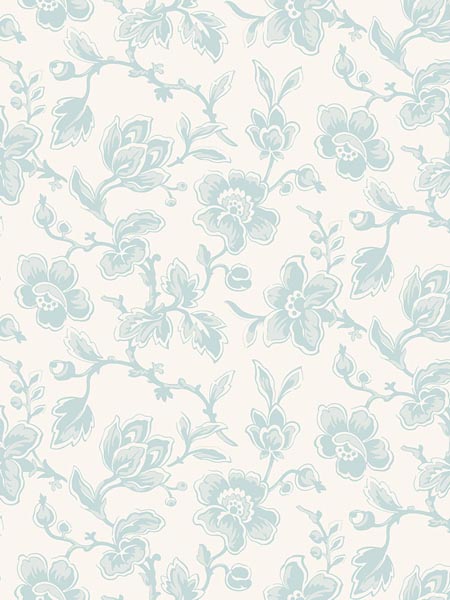Floral Trail wallpaper in blue color - pattern number AF42102 - by Pelican Prints in the Sumi Collection collection