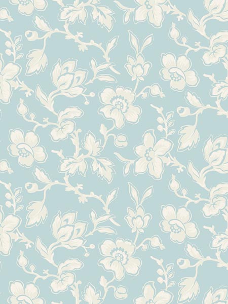 Floral Trail wallpaper in blue color - pattern number AF42105 - by Pelican Prints in the Sumi Collection collection