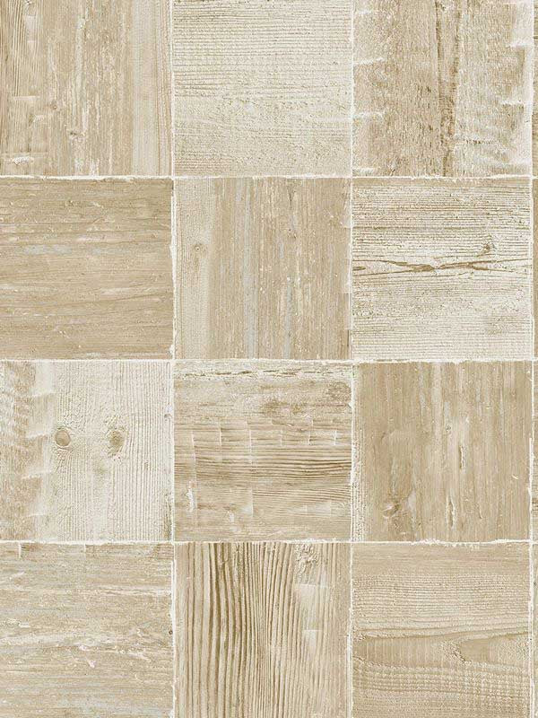 Wood Squares wallpaper in warm neutral beige color - pattern number EH70307 - by Pelican Prints in the Maya collection