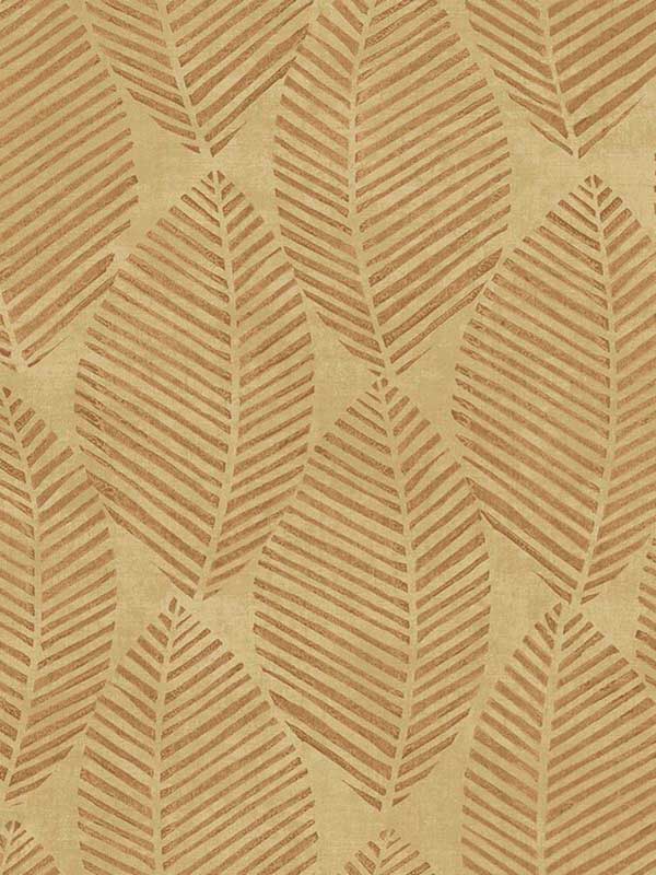 Spot Leaves wallpaper in copper bronze color - pattern number EH71705 - by Pelican Prints in the Maya collection