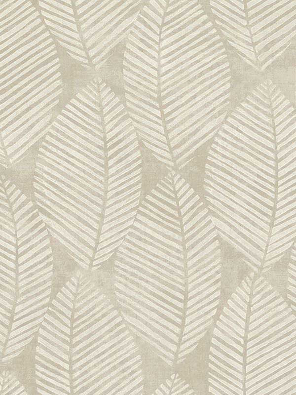 Spot Leaves wallpaper in warm neutral beige color - pattern number EH71707 - by Pelican Prints in the Maya collection