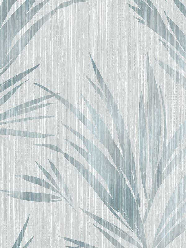 Tropical Leaf wallpaper in blue color - pattern number EH71902 - by Pelican Prints in the Maya collection