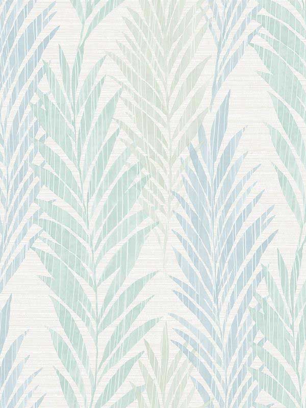 Vertical Leaves wallpaper in blue color - pattern number EH72204 - by Pelican Prints in the Maya collection