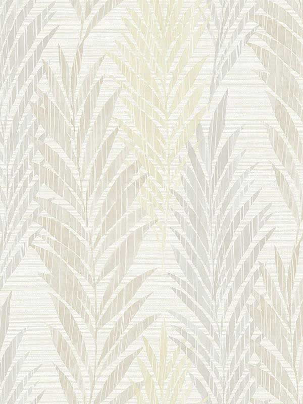 Vertical Leaves wallpaper in warm neutral beige color - pattern number EH72205 - by Pelican Prints in the Maya collection