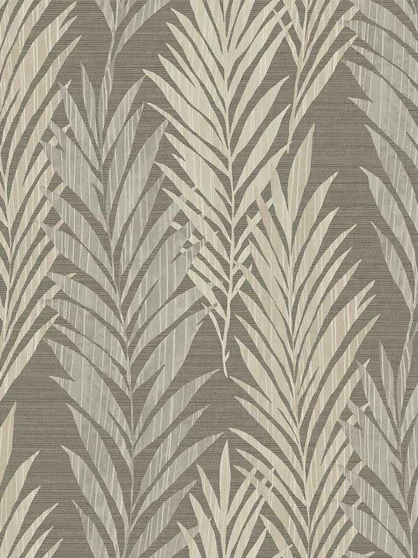Vertical Leaves wallpaper in black color - pattern number EH72207 - by Pelican Prints in the Maya collection
