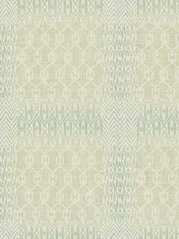 Geometric Patchwork wallpaper in aqua teal color - pattern number EH72604 - by Pelican Prints in the Maya collection