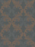 Damask fabric in copper bronze color - pattern number SK90806 - by Pelican Prints in the Skyline collection