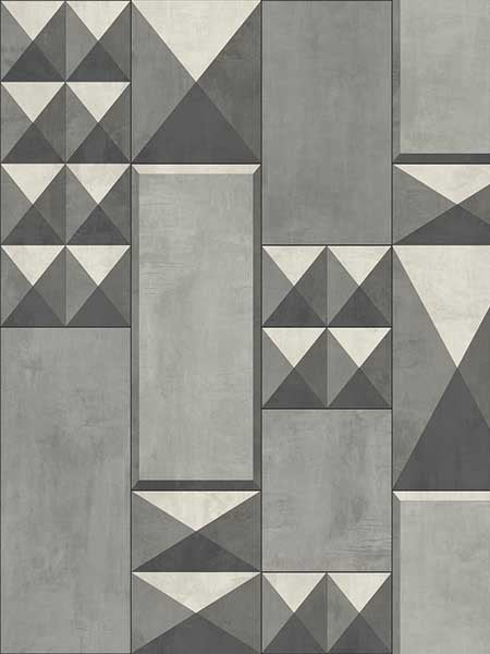 3D Grid wallpaper in silver pewter color - pattern number SK90910 - by Pelican Prints in the Skyline collection