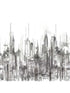 Skyline 3 Panel mural in gray color - pattern number SK92200M - by Pelican Prints in the Skyline collection