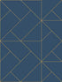 Geometric Marble wallpaper in navy color - pattern number SK92302 - by Pelican Prints in the Skyline collection
